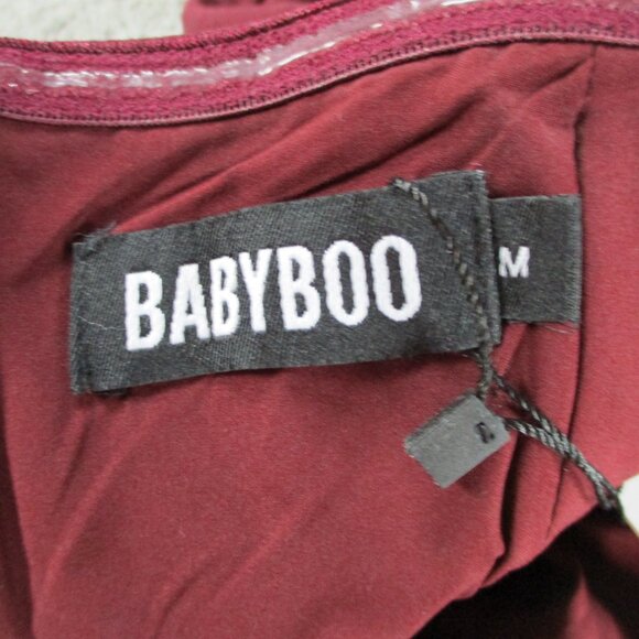 BABYBOO Yulia Maxi Dress Womens Medium Cherry Lacquer Red Split Back Pleat Front - Picture 6 of 8